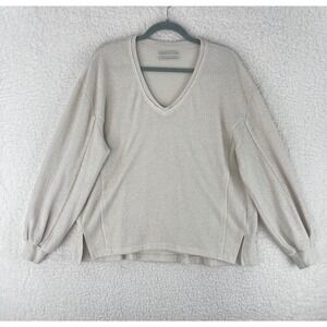 Urban Outfitters‎ Ivory Textured Sweater Womens V-Neck Long Sleeve Size XS